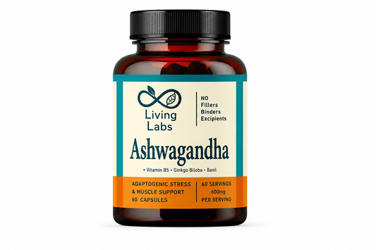 Living Labs Ashwagandha 600mg bottle front