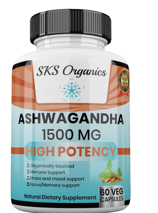 SKS Organics Ashwagandha 1500mg bottle
